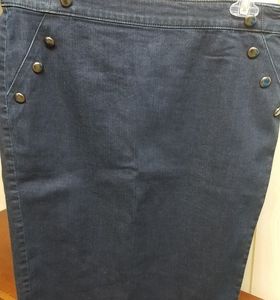 Denim pencil skirt